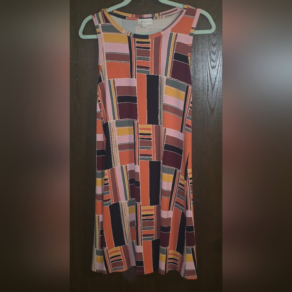 LOFT Colorful Geometric Tank Dress